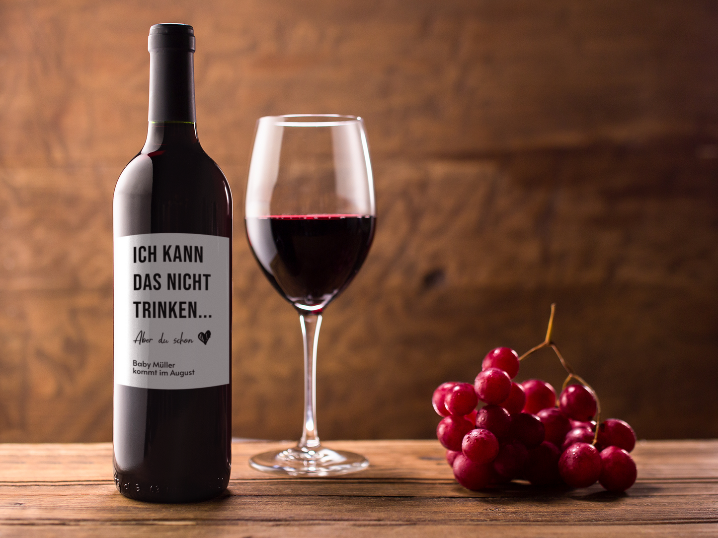 Personalisierte Wein- & Bier-Etiketten | "Baby kommt im ... " | Lustige Schwangerschafts-Ankündigung
