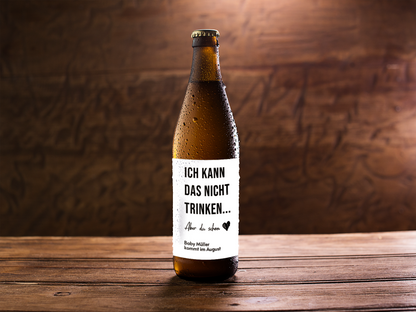 Personalisierte Wein- & Bier-Etiketten | "Baby kommt im ... " | Lustige Schwangerschafts-Ankündigung